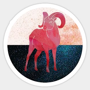 Watercolor Aries Sticker